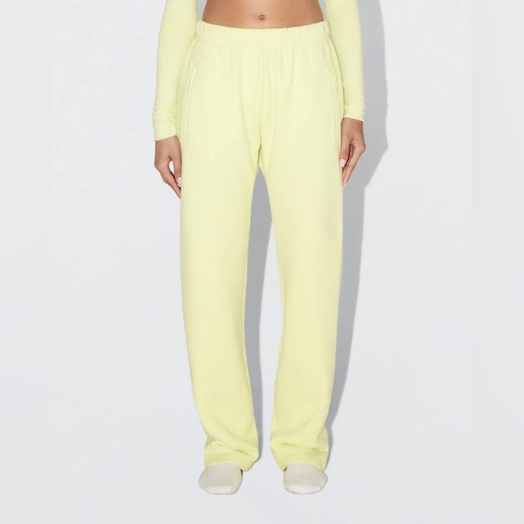 Khy Pants - NWT KHY Fleece Straight Leg Women's Pants in Limoncello